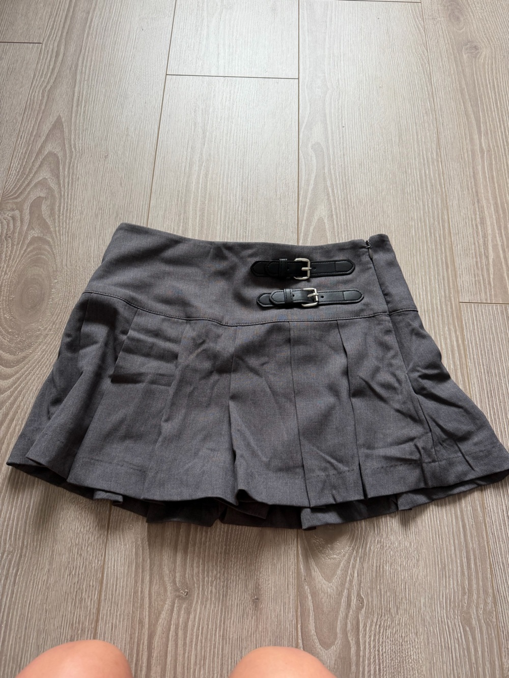 Boutique Belted Trim Pleated Mini Skort schoolgirl Britney statement flounce - Picture 2 of 7